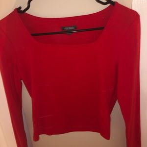 red square neck crop top